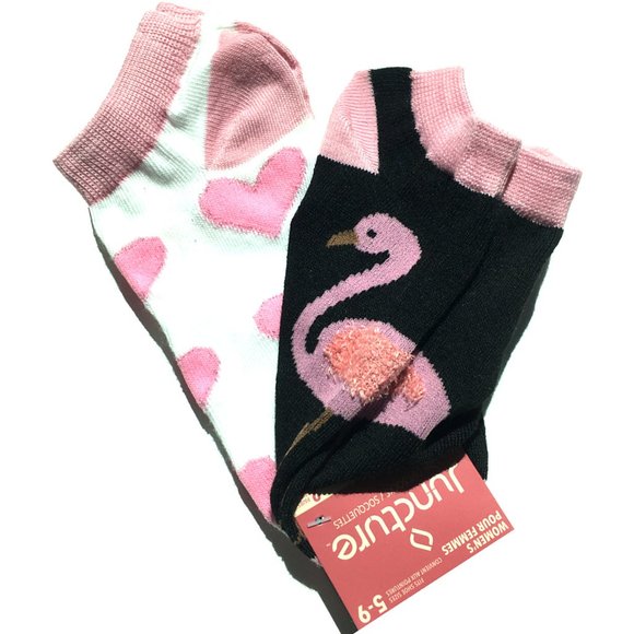 Accessories - *3/$15* Pink Flamingo + Heart Socks
